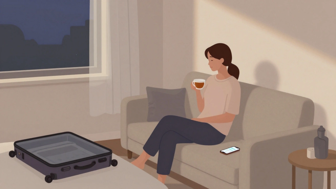 A private apartment in Ashford with soft lighting and a peaceful, discreet atmosphere.