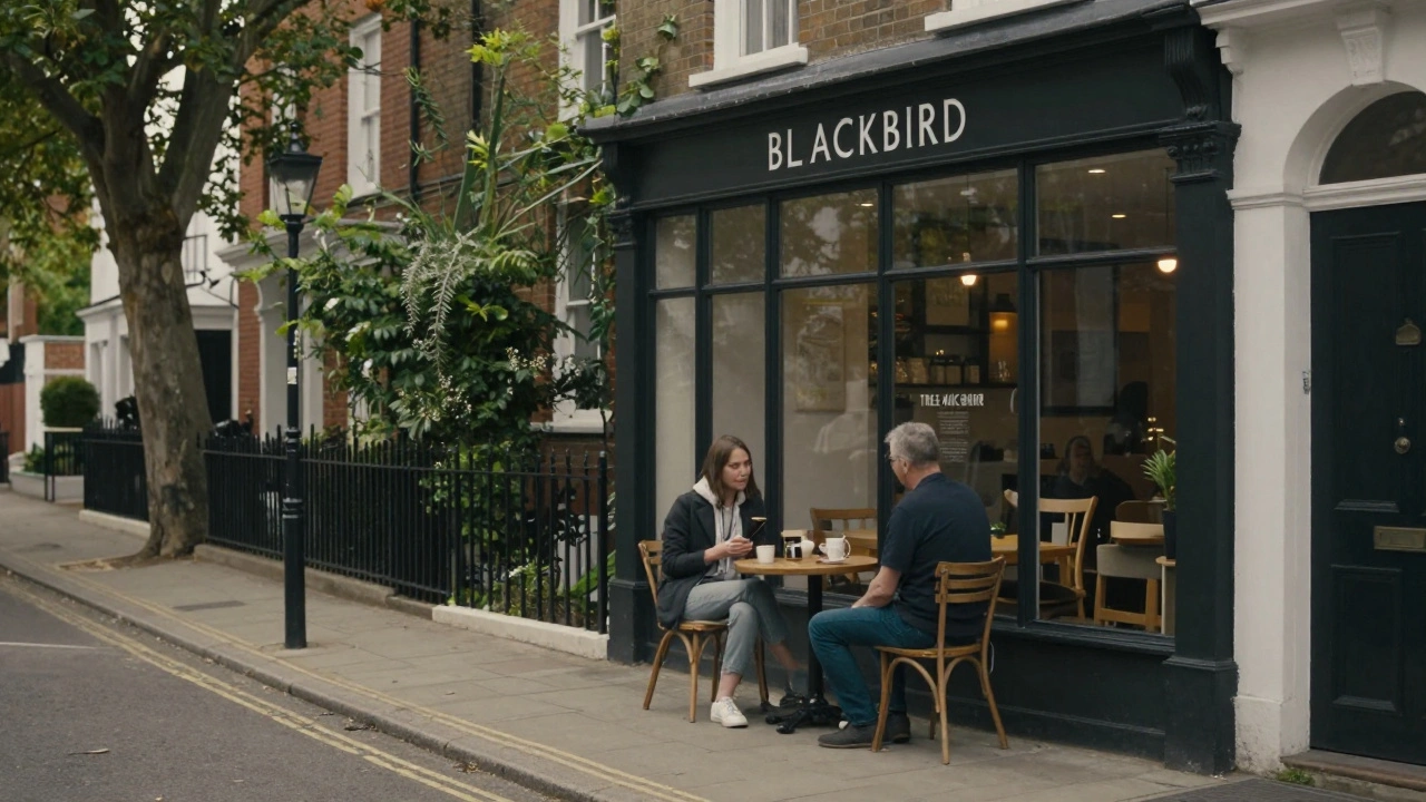Brockley Park meeting at cafe on tree-lined street