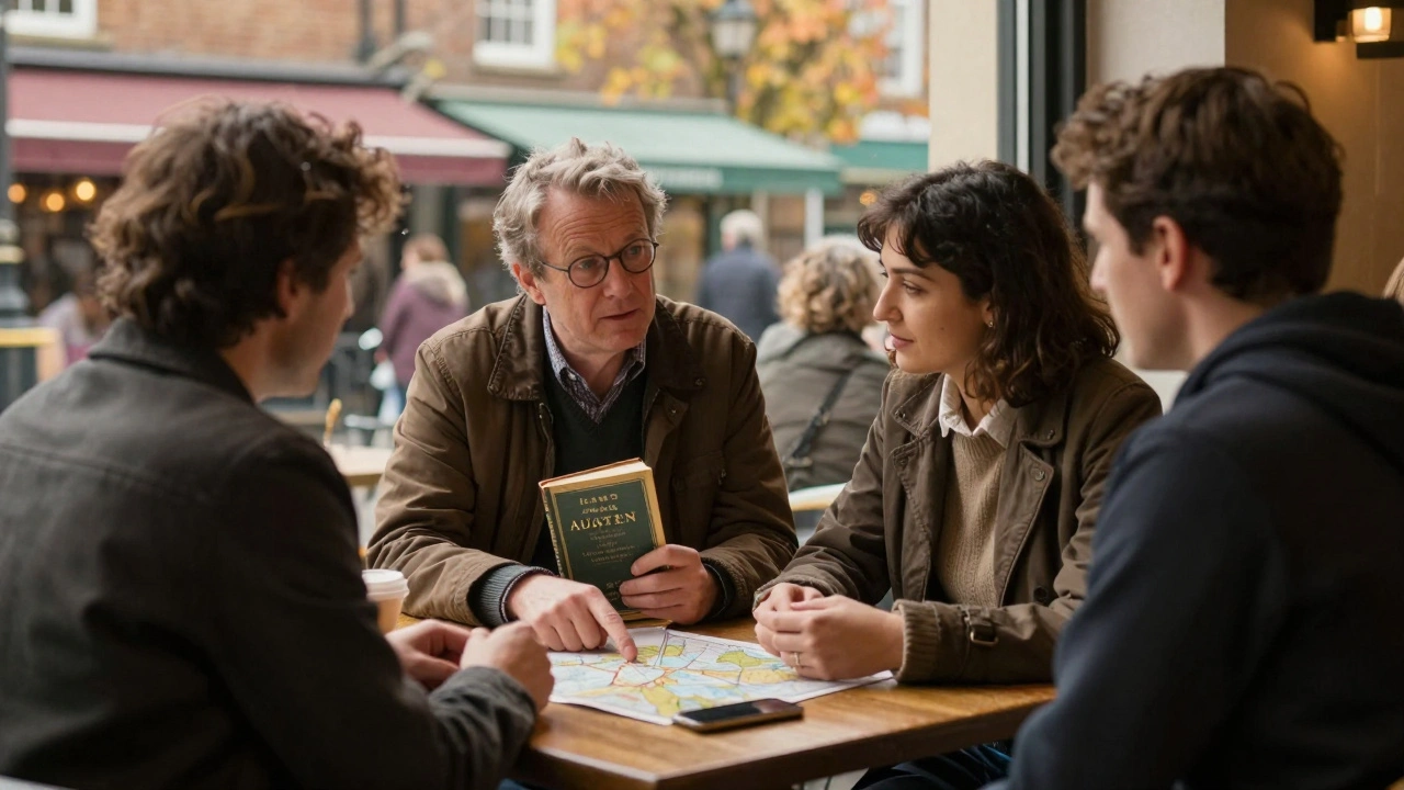 A former BBC producer and a Heathrow engineer share a quiet conversation over books and tea at a Feltham café.